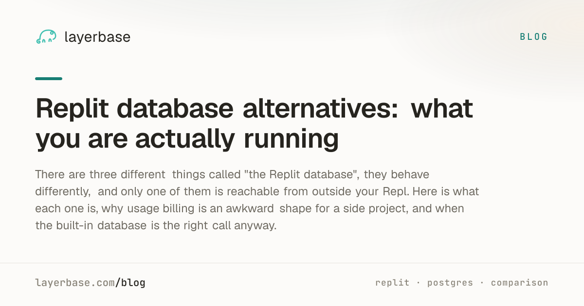 Replit database alternatives in 2026 | Layerbase